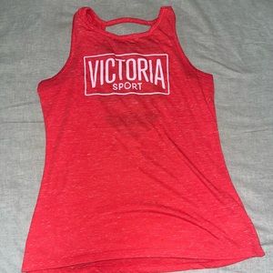 Victoria Secret tank top like new condition. Red with open back size medium